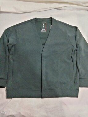 Nike Men's 24.7 ImpossiblySoft Dri-FIT Cardigan Seaweed Green HQ6948-390 Size M
